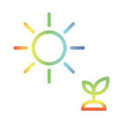 The Light Icon – Sun with Sprout Representing Hope, Growth, and Positive Energy