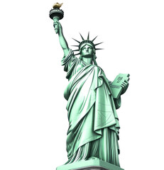 Fototapeta premium Statue of Liberty in New York City is depicted in a vector illustration design with a clipping path ,Isolated on a trasnparent background