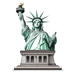 Fototapeta premium Statue of Liberty in New York City is depicted in a vector illustration design with a clipping path ,Isolated on a trasnparent background