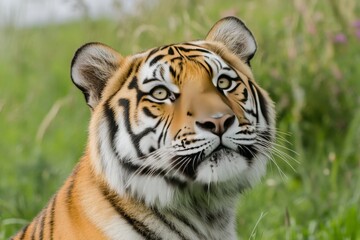 Fototapeta premium photo of tiger dazzling