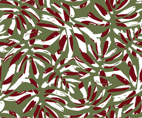 Abstract seamless pattern with plants, herbs and flowers