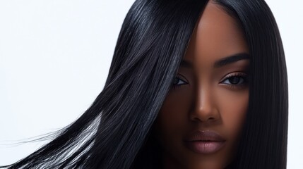 Stunning Portrait of a Woman with Long, Black Hair