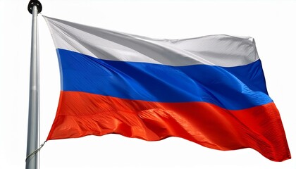 Naklejka premium The national flag of Russia waving on a flagpole