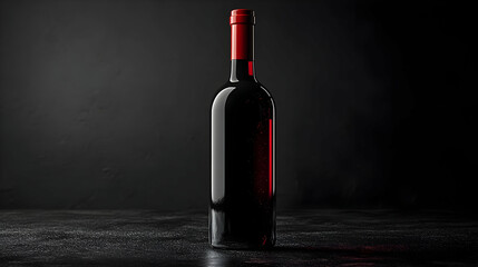 Red Wine Bottle: Dark Elegance, Rich Taste, Exquisite Aroma, Deep Color, Smooth Finish, Enjoy a Glass, Uncork the Mystery, Sophisticated Beverage, Cellar Selection, Premium Wine, Romantic Ambiance