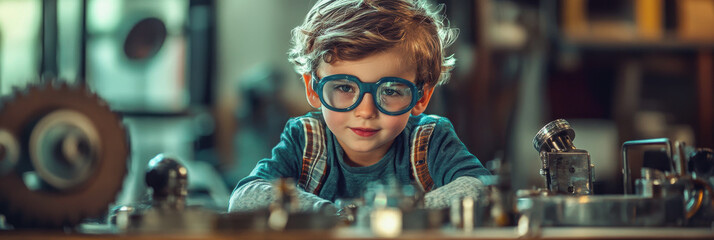 Children's Invention Day. children invent. a child comes up with a scientific invention