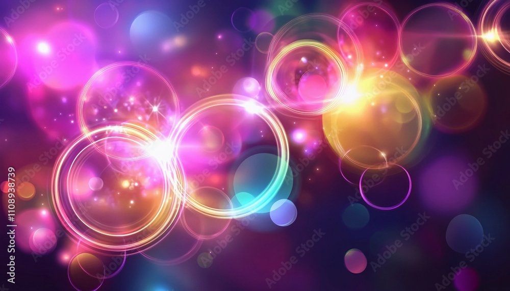 Poster colorful bokeh lights create a magical atmosphere