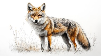Fototapeta premium Artistic dingo animal pencil sketch images capturing lifelike intricate details