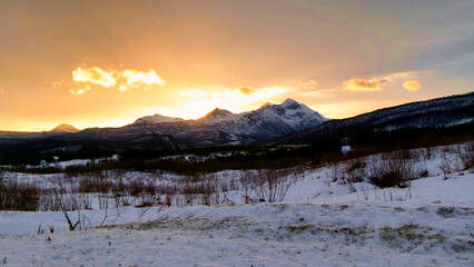 sunrise in the mountains