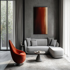 Luxury modern living room interior design featuring elegant sofas, artistic decor, and stylish lighting setups.