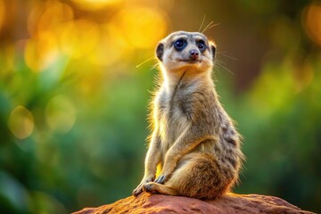 Adorable Meerkat Relaxing, Cute Meerkat Poses, Wildlife Photography, Funny Animal Pictures,  Meerkat Sitting, Desert Animal Images,  Relaxed Meerkat