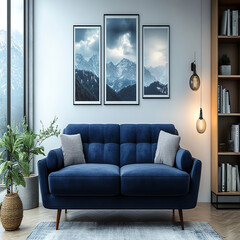 Luxury modern living room interior design featuring elegant sofas, artistic decor, and stylish lighting setups.