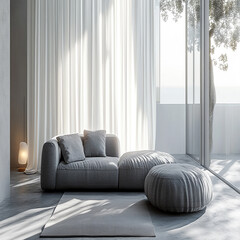 Luxury modern living room interior design featuring elegant sofas, artistic decor, and stylish lighting setups.