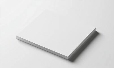 Blank white paper stack, clean surface, minimalistic design, ideal for printing, drawing, or crafting
