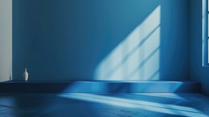 Obraz premium blue background, abstract wall studio room, can be used to present your product