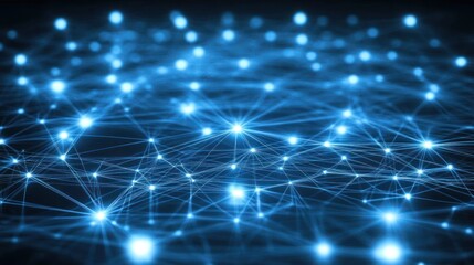 Obraz premium Abstract network of glowing blue connections 