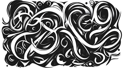 Fototapeta premium Abstract Black And White Swirling Design