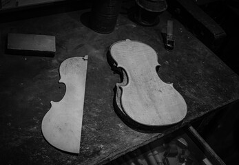 the old violin luthier's workshop