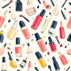 Obraz premium Colorful Nail Polish Pattern