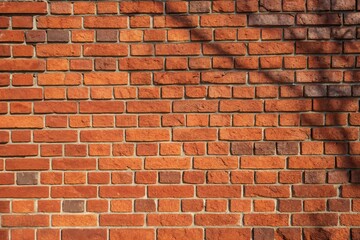 Obraz premium A textured background of a red brick wall with subtle shadow patterns