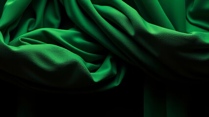Obraz premium AI-generated macro view of a green curtain's intricate folds.