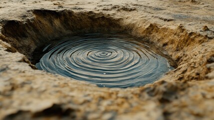Obraz premium Close-Up View of Water Ripples in a Natural Stone Pool