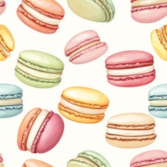 Fototapeta premium Colorful Macarons Pattern Design