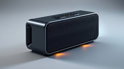 Obraz premium Night photography backdrop: a detailed wireless speaker close-up.