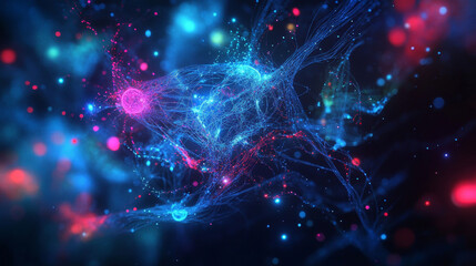 Obraz premium Gaming PC computer glowing in dark. Isometric illustration of modern computer case, monitor, keyboard, on desktop. Stationary video games PC. Neon lights of electronic parts of system box computer.