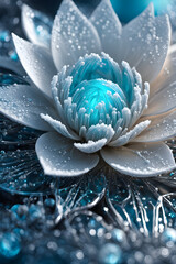 Macro View of Icy Winter Flowers