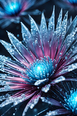 Macro View of Icy Winter Flowers
