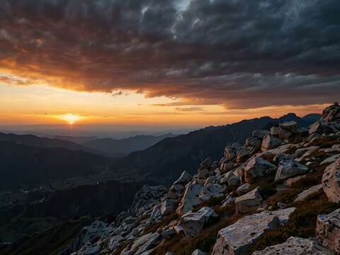 Sunset from Monte Zerbion peak.