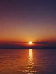 Sunset gradient in warm tones of orange and purple, space for text.