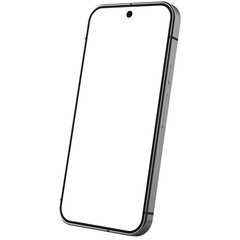 Isometric view mockup template of obsidian android device or smartphone without background