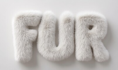 3D White Fur in the form of the word "fur"