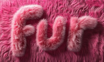 3D Pink fur in the form of the word "fur"