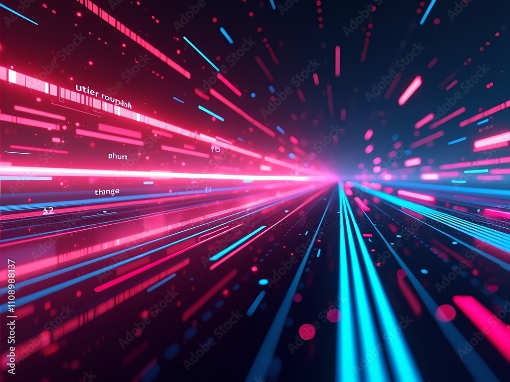 Aufkleber abstract glowing lines and particles