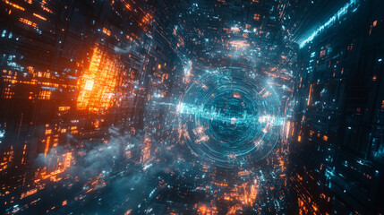 Global communication technologies. Digital tech of world globe wireless connection network. Planet earth in space internet connection. Futuristic illustration of web networking of future. IOT in city