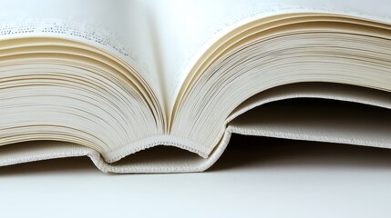Fototapeta premium An open book on a white surface