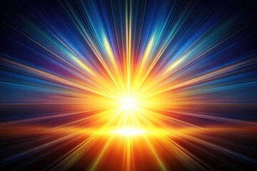 Obraz premium Surreal Sun Rays Overlay: Anamorphic Lens Flare Light Effects on Black Background