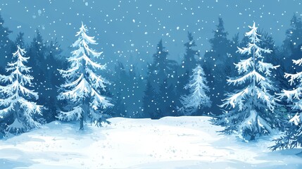 Obraz premium A snowy landscape with trees covered in snow