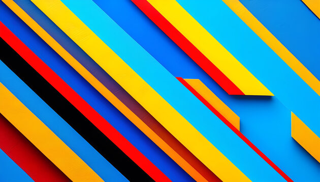 elementi poligonali paralleli disposti obliquamente dai colori btillanti - illustrazione sfondo con elementi astratti a tema geometrico surreale