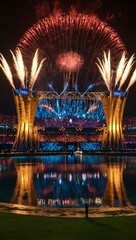 Image of T20 World Cup opening ceremony with grand spectacle. printed on Printed Aluminium Shower Panels