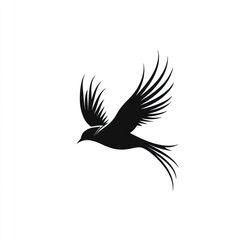 Fototapeta premium Stylized silhouette of a bird in flight.