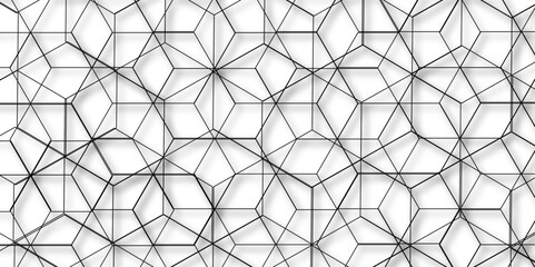 Fototapeta premium Abstract of simple gray line triangle pattern geometric background. Seamless geometric polygonal repeatable pattern swatch background, Trendy design vector background for web backdrop orpaper print.