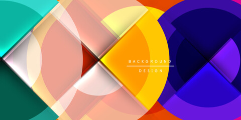 Obraz premium Circle and semi circle geometric background. Vector Illustration For Wallpaper, Banner, Background, Card, Book Illustration, landing page