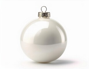 Minimalist White Christmas Ornament. Sleek Modern Bauble Design for Elegant Holiday D&eacute;cor Ideas and Crafting Inspiration, Perfect for Scandinavian Themed Christmas Trees and DIY Projects 2025 2026