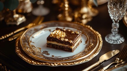 Fototapeta premium cake with nuts and chocolate