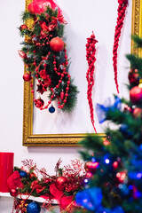 Beautiful holdiay decorated room with Christmas tree