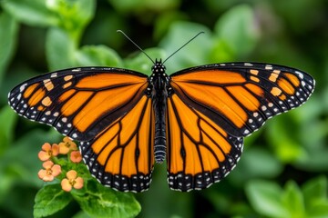 Fototapeta premium Monarch Butterfly in Nature's Embrace