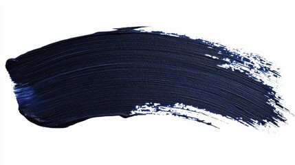 Fototapeta premium a close up of a dark blue brush stroke on a white background, creating a vivid contrast between the two colors